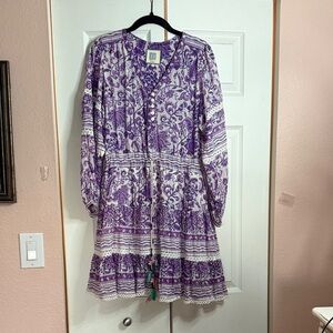Alicia Bell Purple Floral Boho Mini Dress size M